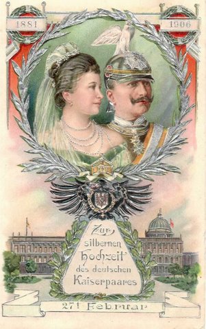 25 historische Ansichtskarte:  Silberne Hochzeit Deutsches Kaiserpaar 