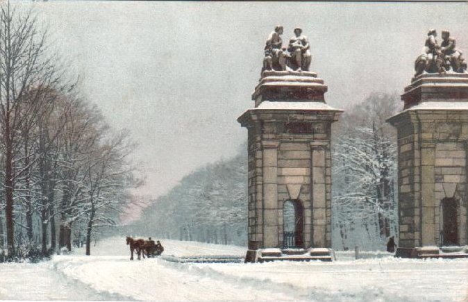 7 historische Ansichtskarte:  Historische Ansichtskarte Dresden Grosser Garten Im Winter 
